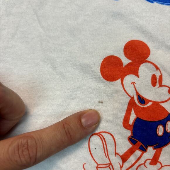 Disney Mickey Mouse Women's Medium Graphic Tee Shirt White Red Blue NEW - Picture 3 of 7